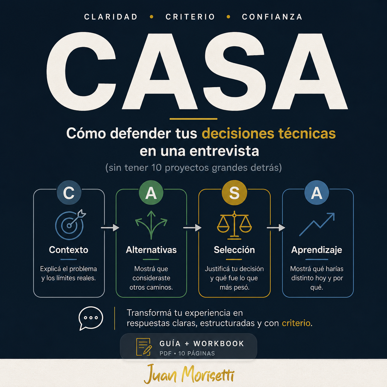 CASA — Cómo defender tus decisiones técnicas en una entrevista